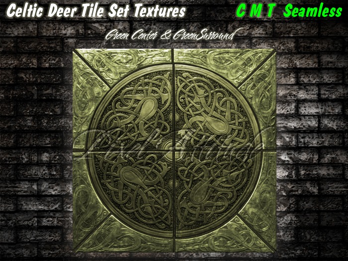 Celtic Deer Tile Set Green 