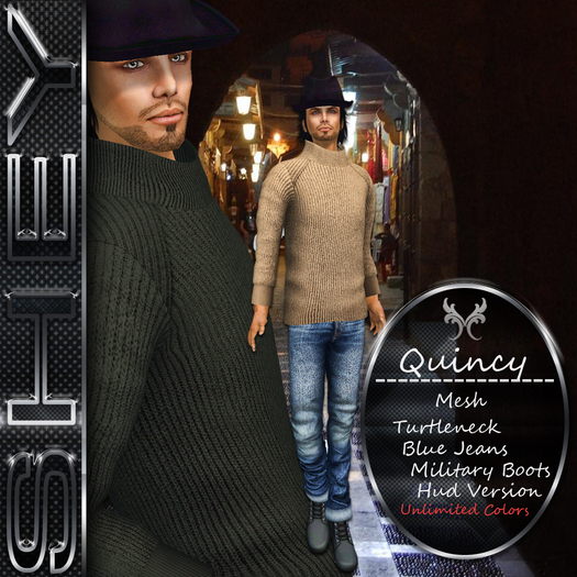 SHEY - Quincy Knit Mesh Turtleneck Set
