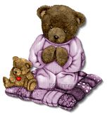 Prayer Bear Pink Wall Sticker