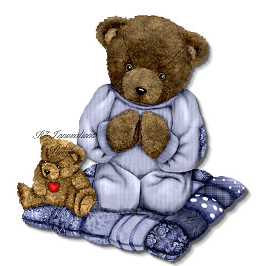 Prayer Bear Blue Wall Sticker