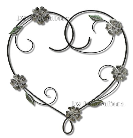 Second Life Marketplace - Floral Heart Metal Wall Art