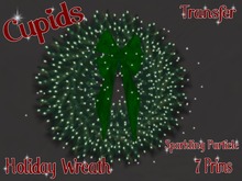 Christmas Wreath White Light Green Bow with Sparkles