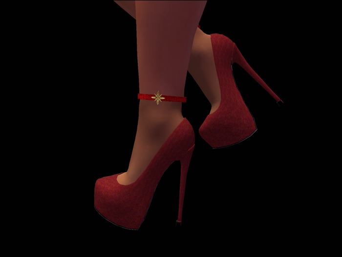Zennya's Closet Dark Red/Gold Star Classic Pumps Heels