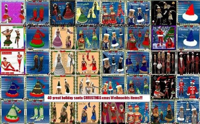 Collection Christmas 40 outfits greatest Box in SL 