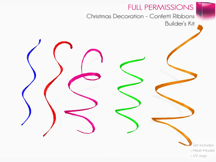 Full Perm Christmas Decorations - Confetti Ribbons