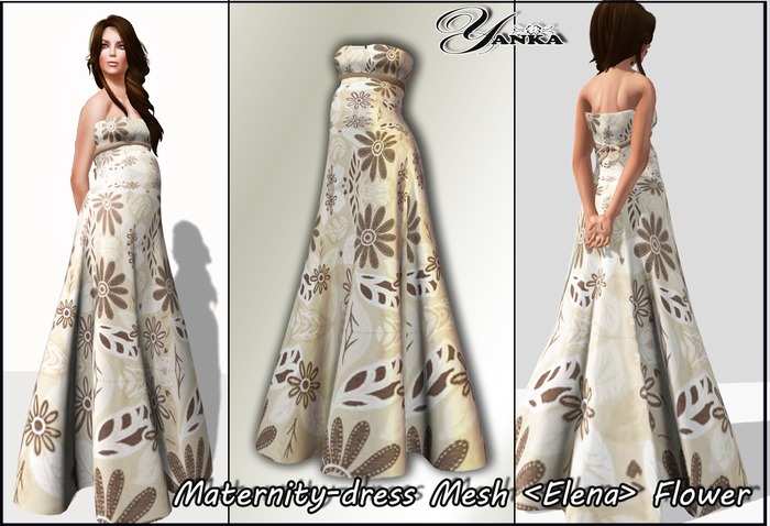 Maternity Dress Mesh <Elena> Flower