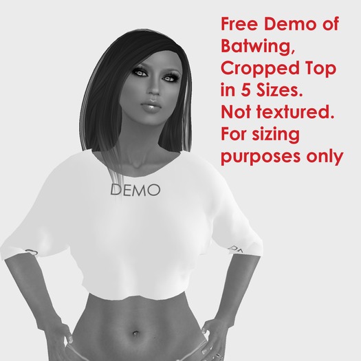 :jazzitude: Batwing Sleeve, Cropped Sweater Mesh Tops DEMO