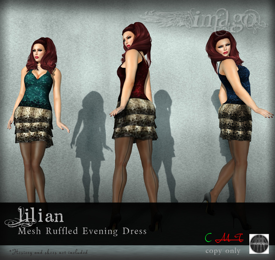 ! imago ! Lilian Ruffled Evening Dress - Lagoon Set