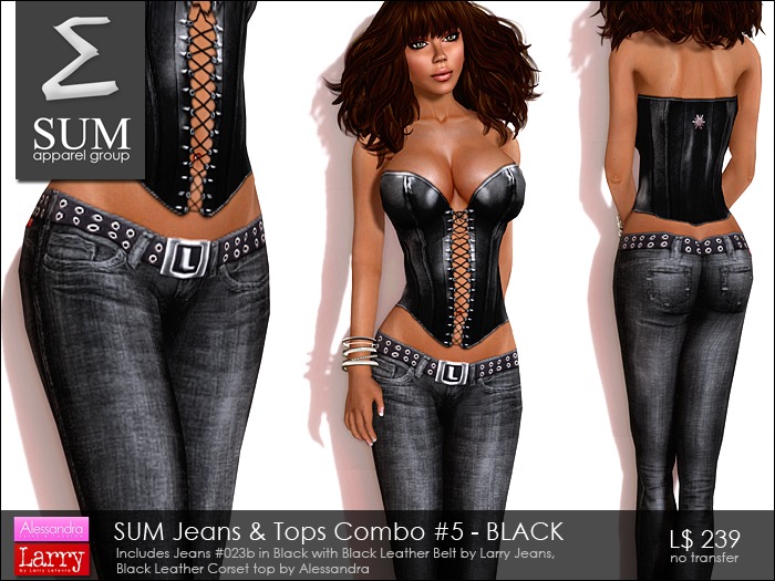 SUM - Jeans & Tops Combo #5 BLACK