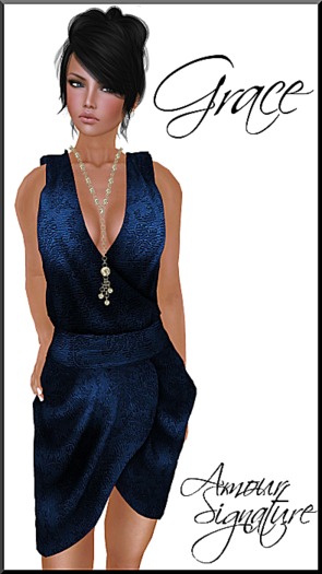 Amour Signature - Grace MESH Dress - Royal Blue
