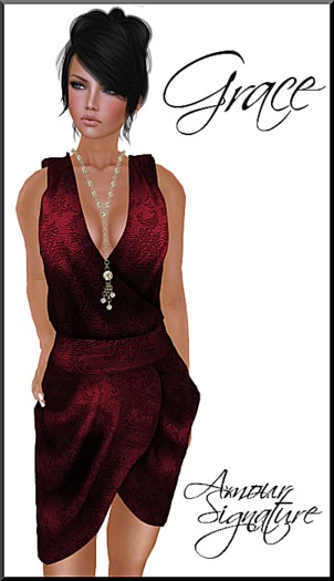 Amour Signature - Grace MESH Dress - Wine