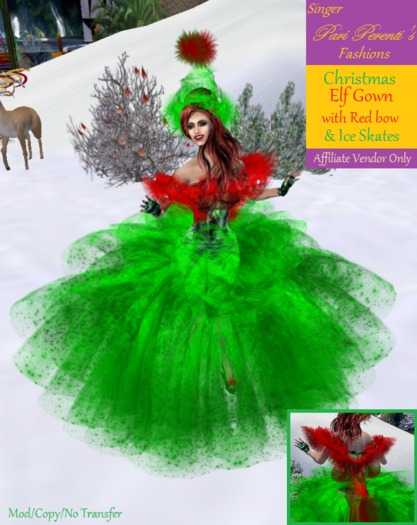 *FRANCHISE AFFILIATE VENDOR* :: 50% COMMISSION :: Sell the Christmas Elf Gown by Singer Pari Perenti's Fashions