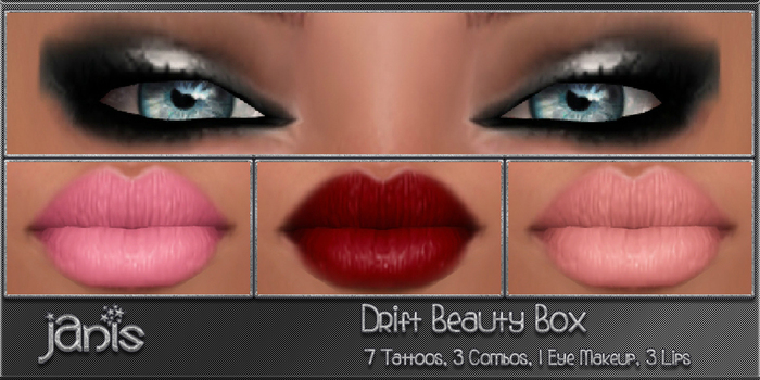 *Janis* Drift Beauty Box - 7 Tattoos - 1 Eyeshadow, 3 Lip layers, 3 Combos
