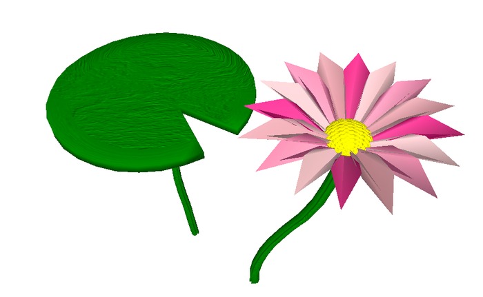 Waterlily with Leave 3 Prims 
