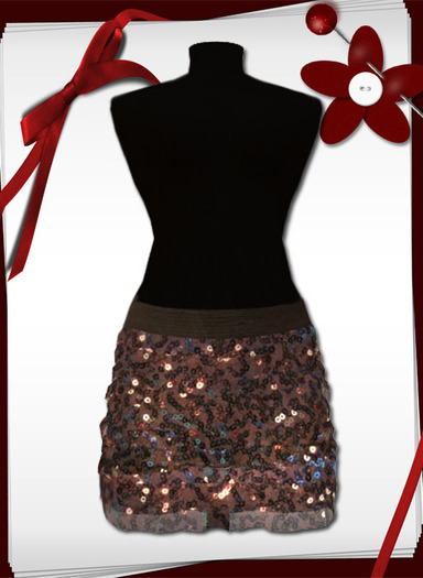 Mesh Ruffle mini Skirt sequin