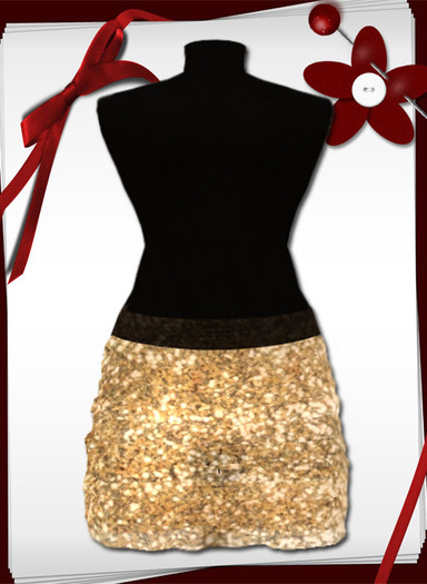 Mesh Ruffle mini Skirt gold glitter