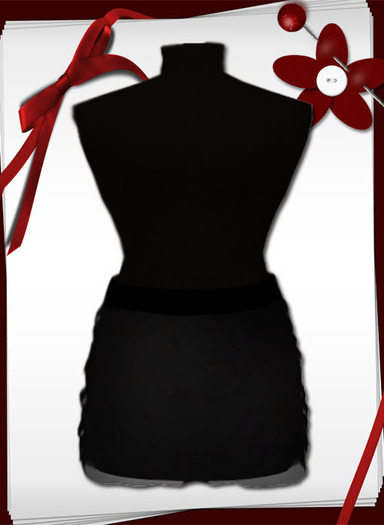 Mesh Ruffle mini Skirt black