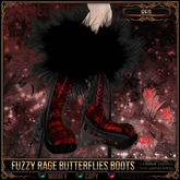 [Mesh] =^.^= Curious Kitties - Fuzzy Rage Butterflies Boots - Red