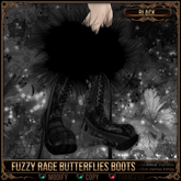[Mesh] =^.^= Curious Kitties - Fuzzy Rage Butterflies Boots - Black