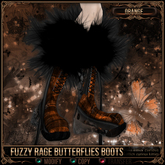 [Mesh] =^.^= Curious Kitties - Fuzzy Rage Butterflies Boots - Orange
