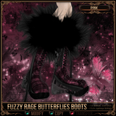 [Mesh] =^.^= Curious Kitties - Fuzzy Rage Butterflies Boots - Pink