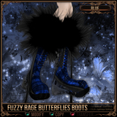 [Mesh] =^.^= Curious Kitties - Fuzzy Rage Butterflies Boots - Blue
