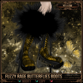[Mesh] =^.^= Curious Kitties - Fuzzy Rage Butterflies Boots - Yellow