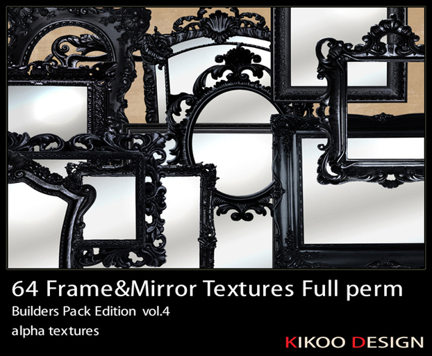 Black Frames & Mirror alpha textures * alpha textures Full perm * Builder Pack
