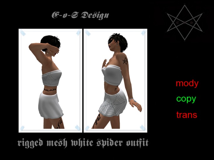 rigged mesh white spider outfit