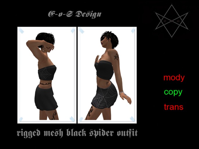 rigged mesh black spider outfit