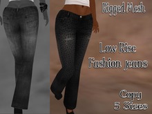 Mesh_Low Rise Jeans Dark Panther