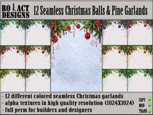 Ro!Act Designs 12 Seamless Christmas Balls & Pine Garlands