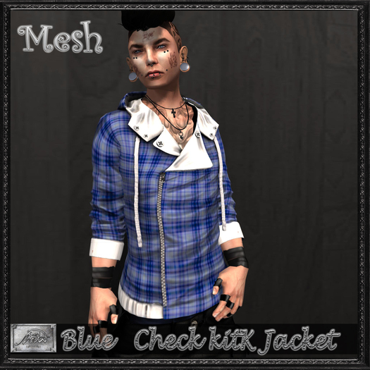 [M.o.w] Blue Check KitK Jacket (Bag Wear & Touch)