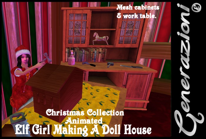 Animated Elf Girl Making Doll House