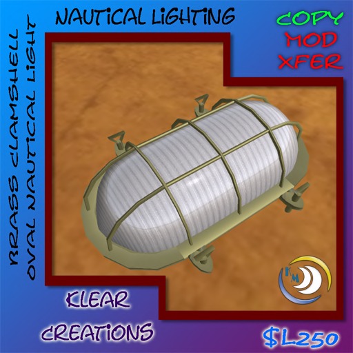 Brass Clamshell Oval Nautical Light