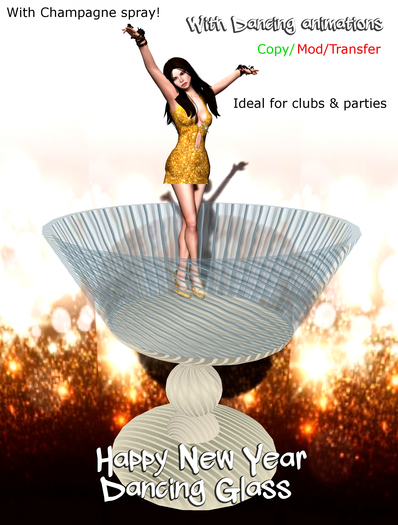 Dance champagne glass animated (boxed)