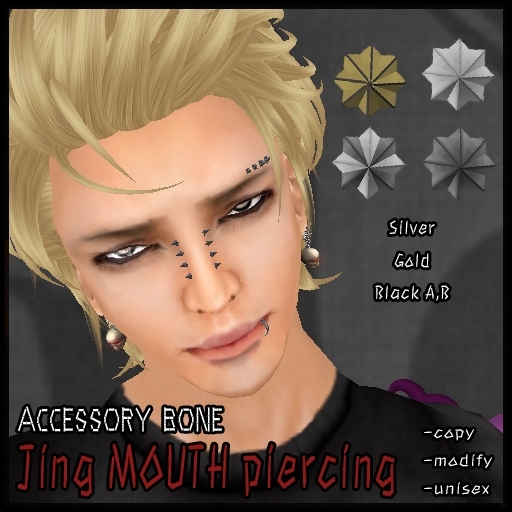 accessory bone jing mouth piercing(Goth, Punk, Rocker style)