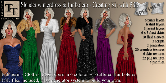.:TT:. Slender Winterdress & Bolero Creation Kit with PSD's