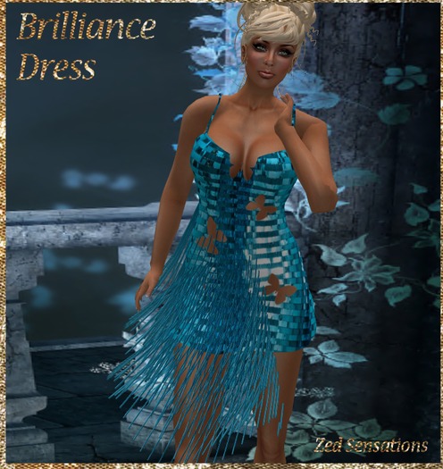 Brilliance Mesh Dress Turquoise