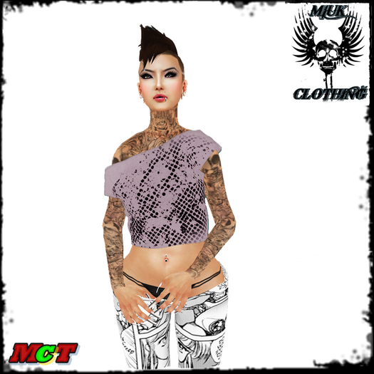 MIUK - Glam   Cropped Off Shoulder Tops