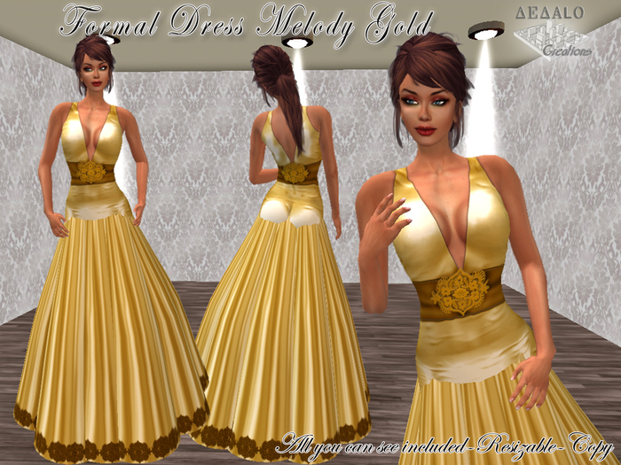 Formal Dress Melody - Gold * Valentine's Day Promo * 