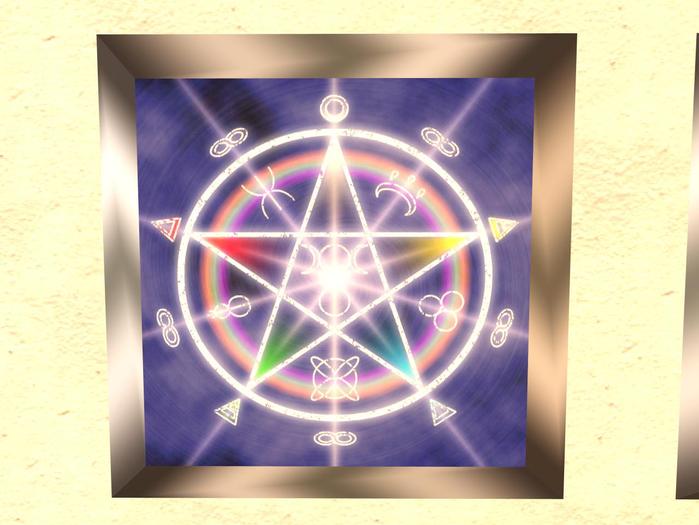 Witch wall decor - Framed Elements Pentacle