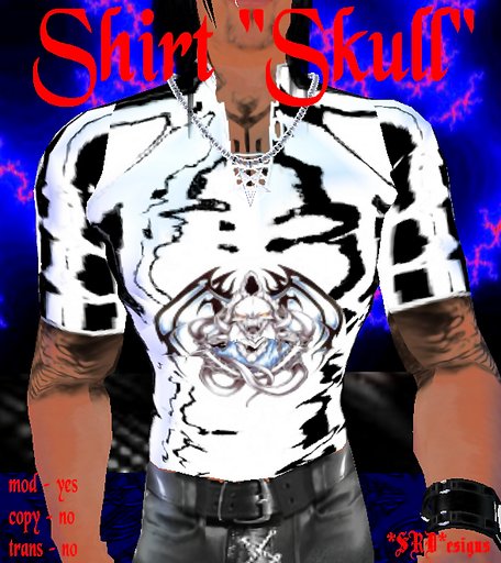 Shirt "Skull" in black/white