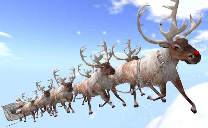 flying santa sleigh toy