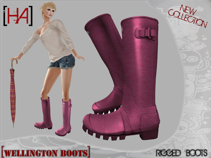 [Ha]Wellington Boots Pink