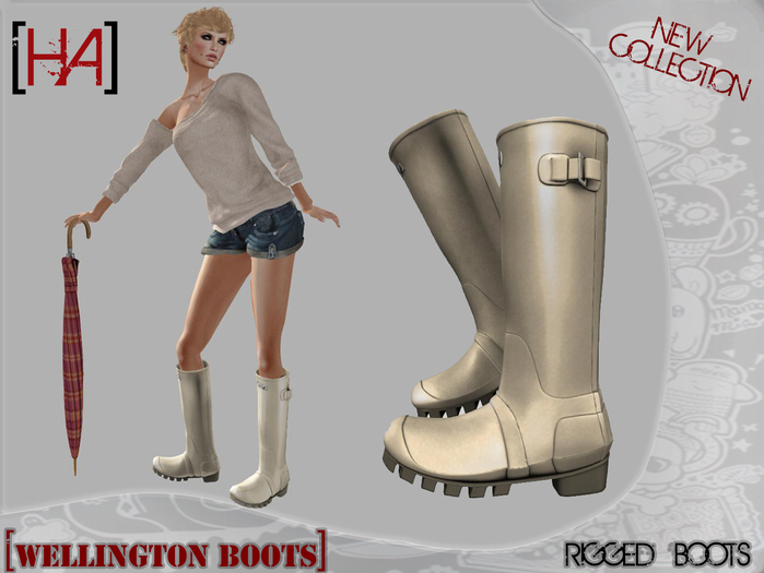 [Ha]Wellington Boots Gold 