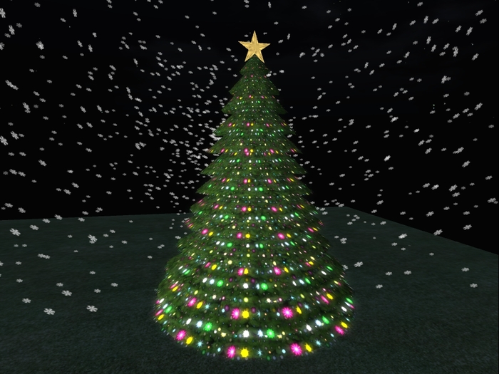 TM Christmas Tree - Blink & Snow Options - 4 Prims - 3D - Sculpted