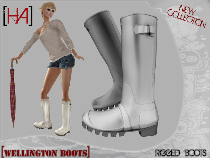 [Ha]Wellington Boots White