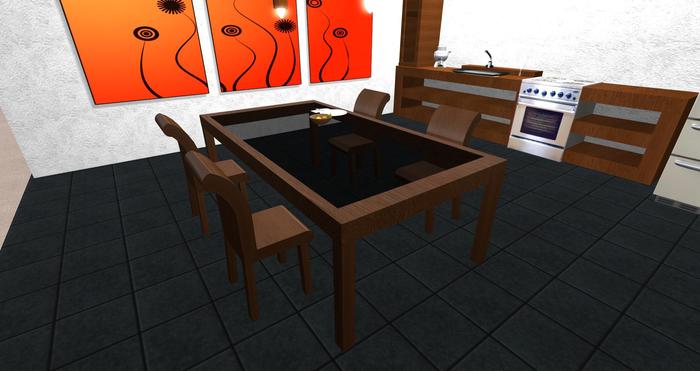 -=Art Interior=- Oak Kitchen - Table Set *BOXED*