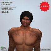 <<ABC>> Beanie Hat Black